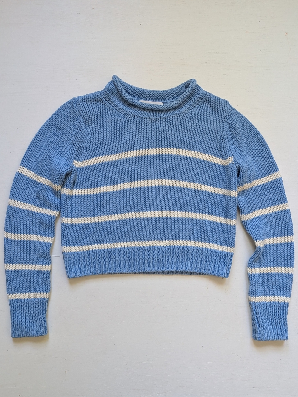 La Ligne Blue And White Stripe Mini Marina Sweater 100% Cotton XS